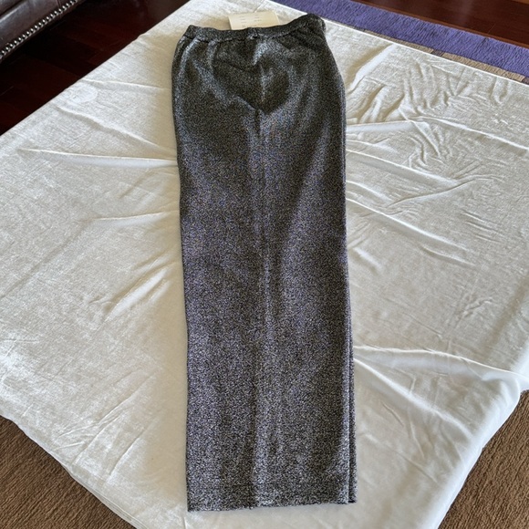 Lisa Originals Gun Metal Metallic Pull-On Pants Large Vintage Tags Attached - Picture 3 of 13